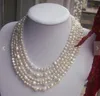 100 дюймов длиной жемчужные украшения,6-12 мм белый цвет барокко формирователь пресноводных жемчужное ожерелье,новая бесплатная доставка