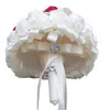 Nieuwe Bruiloft Boeket Crystal Broche Bruidsmeisje Bruiloft Decoratie Foamflowers Rose Bridal Bouquet White Satin Romantic Flowers