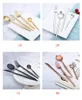 4 Sztuk / zestaw Zestaw Flatware Łyżka Widelec Knife Tea Łyżka Ze Stali Nierdzewnej Zestawy obiadowe Zestawy Luksusowe Zachodni Cultery Set HH7-1490