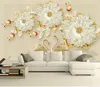 3D 고급 쥬얼리 꽃 백조 로맨틱 TV 벽 벽 종이 홈 장식 파펠 드 파라 쿼토 벽지 9257107