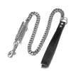 Stainless Steel Accessories Cuban Link Pet Dog Chains Spring Buffer Large Dogs Tools Traction Rope Anti-explosion Leather Straps Safety Control P-chain