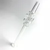 6 Inch Glass Straw Nail Mini Nectar Collectors Hookahs Rig Stick with Thick Pyrex Glass Clear Honeycomb Filter Tips Smoking Hand Pipes