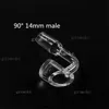 4mm Thick Quartz Banger Dab Rig Tool 45/90 degrees nails crystal dabber nail male female for bong oil rigs 18mm 14mm smoking accessories