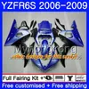 Corpo para YAMAHA Top azul brilhante YZF R6 S R 6 S YZF600 YZF R6S 06 07 08 09 231HM.13 YZF-600 YZF R6 S YZF-R6S 2006 2007 2008 2009 Carcaça Kit
