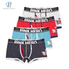 Pink Heroes 4pcs/lote homens cueca boxers sexy listra algodão boxeador de cueca baixa moda masculina boxer boxer