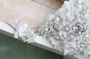 White Hydrangea drop brooch bouquet Silver wedding bouquets crystal teardrop Bridal Bouquet Pearl tassels decor41796023695882