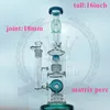Bongs altos con cabecilla de vidrio de vidrio de vidrio con taz￳n de tuber￭a de agua de 18 mm difundido