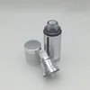 Silver Airless Vacuum Pump Lotion Bottle With White Cap Cosmetic Containers 15ml 30ml 50ml 80ml 100ml F515