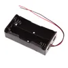 Power Bank para 2x18650 Batería Caja de almacenamiento de plástico Caja negra con cable de alambre