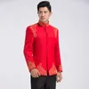 Chinese style embroidered suit male Tang suit costume professional formal Show host dress traditional Chinese tunic men's tracksuits