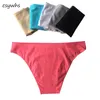 CSYWHS Cotton Briefs Womens Panties Lot Low Waist Panty Underkläder Solid Pure Color Sexiga Briefs för Girls 5PCS / Lot M L XL