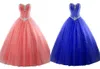 coral ball gown prom dresses