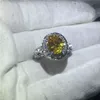 choucong Anello vintage Colore oro Diamante Argento 925 Anniversario Fedi nuziali Anelli per le donne bijoux Regalo di San Valentino