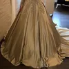 Bilder Größen Perlen Perlen Ballkleid Brautkleider Bateau-Ausschnitt Schulterfrei Lange Ärmel Perlen Satin Formelle Brautkleider Süße Kleider HY158