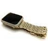 Étui de couverture de lunette en métal de diamant de cristal de strass avec ensemble de bracelet de montre en strass de cristal de luxe pour Apple Watch série 4 44mm 40mm7923149