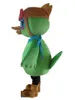 2018 Rabat Factory Sprzedaż zielony ptak maskotki kostium z niebieskim szalikiem dla dorosłych do noszenia