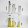 300 x 15ml 30ml 50ml Aluminum Airless lotion Pump Bottle 1OZ Airless Container 30ML Lotion Airless Packaging Gold Silver Color