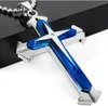 Stainless Steel Chain 3 Layer Knight Cross Pendant Necklace Silver Gold Black Color Mens Necklaces Jewelry Gifts