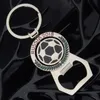 ワールドカップフットボールキーチェーンクリエイティブマスコット金属栓抜きオープナー回転サッカーキーチェーンオープナーペンダントギフトWX9-286