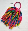 18 PCS GIRL O A-Korker Ponytail Holder Rainbow Hair Accessories Corker Tassel Streamers Hair Flower Elastic Curly Ribbon Headwear PD002