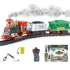 لعبة RC New RC Train's Children Toild Toys Remote Conveyance Care Car Electric Steam Smoke RC Train Slot Toy Toy Toy for Kid Gift