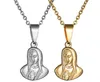 New Arrival 316 Stainless steel Religious Catholic Pendant Necklace Jewelry Silver Gold Mother Prayer The Virgin Mary Chain Jewel for Women