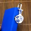 Kreative Vintage Metall Anhänger chinesischen Lesezeichen Clip blau und weiß Porzellan Business Geschenk Lesezeichen mit Geschenk-Box