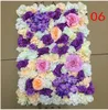 10 sztuk / partia 60x40cm Romantyczna Sztuczna Rose Hortensja Kwiat Ściana na Wedding Party Etap i Tło Dekoracji Wiele kolorów