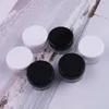 Glitter Clear Pot Jars 5g Best Quality Plastic Cosmetic Containers for Makeup, Eye shadow with color Lids