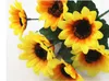 Bröllopsbakgrund Solrosdekoration Prop Simulering Flower 7 Liten Sunflower Sunflower3367