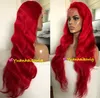 Rood Kant Pruik 100% Braziliaanse Virgin Menselijk Haar Golvend Full Lace Pruiken 30 Inches Body Wave Snelle Express Levering