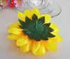 100pcs 7CM germogli di girasole teste di fiore di seta artificiale per la decorazione nuziale bouquet da sposa casa 2017 nuovo stile