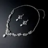 jiayijiaduo cubic zirconia brud smycken sätter bladformad kristall rhinestone party bröllop smycken halsband sätter 2018 nya