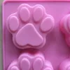 Moule à gâteau en forme de patte, bricolage, dessin animé, fait à la main, moules à savon en Silicone, résistants à la chaleur, moules de cuisson en Gel de silice rose SN612