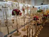 30 Quot Tall Gold Arm Shinine Metal Candelabra Chandelier hanging Crystals with hound condle Holder Wedding Centerpiece7473024