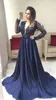 Elegant Dark Navy Mother of the Bride Dresses V Neck Lace Long Sleeve Sheath Mother's Dress Two Pieces Formal Evening Gowns Plus Size