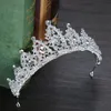 Baroque Luxo Rhinestone Crown Crown Tiaras Handmade Cristal Diadem Tiaras para Noiva Headbands Acessórios De Cabelo De Casamento