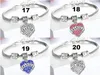 45 Typer Diamond Love Heart Bracelet Crystal Familjemedlem Mamma Dotter Mormor Tro Tro Hopp Bästa vän Armband för kvinnor TO472