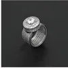 Hommes Hip Hop Bijoux Bling Bling Or Argent Placage Zircon Anneaux Cuivre Hiphop Grands Anneaux Accessoires