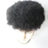 Franse kant Afro Curly Mens Toupee 8x10 Inch Full Lace Curly Toupee voor Afro-Amerikaanse Haarbloem Vervanging Systeem Menselijk Haar