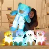 30cm 50cm Renkli Parlayan Oyuncak Ayı Aydınlık Peluş Oyuncaklar Kawaii aydınlatma LED Dolgulu Bebek Çocuklar Noel