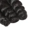 Meetu Loose Wave Human Hair 4 Bundles Wifts z koronkowym czołowym zamknięciem nieprzetworzone splot Remy For Women Jet Black 828 cala 4576769