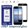 Protetor de tela de capa completa curva 10D para iPhone 14 13 12 11 Pro XS max xr 8 mais aresta a borda Proteção de vidro temperado com caixa