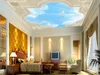 3D 천장 사용자 정의 푸른 하늘, 흰 구름, 비둘기 벽지 3d stereoscopic non-woven hd 3d ceiling