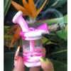 Bong Silicone Water Pipe Mini Blunt Bubbler Waxmaid 3 Inch Cheap Wholesale Glass Bubbler Silicone Dab Rig with Lanyard