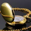 3 Colors Silver Gold Black Polish Pocket Watch Quartz Watches with chain Necklaces pendants Fashion Jewelry for Men Women Drop Shipping