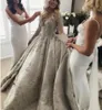 2020 Lyxiga Långärmade Lace Applique Crystal Beaded Bröllopsklänningar Jewel Vintage Bröllopsklänning Anpassad Gjorda A-Line Bridal Gowns Plus Storlek