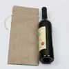 Sacs de vin en toile de jute de Noël bouteille de champagne bouteille de vin couvre pochette cadeau sac d'emballage fête de mariage décoration de Noël 15 * 35 cm HH7-1564