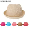 Molixinyu子供男の子/女の子かわいいビーチキャップ藁ファッションの太陽の帽子卸売ミックスカラー注文20個/ロット