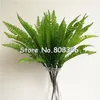 Riktig touch feeling fern leaf bunch 45cm / 17.72length artificial flowers grönska evergreen växt för bröllop centerpieces dekorativa grönska